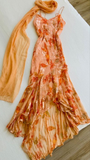 Spaghetti Straps Orange A-line Dress Prom Dress HZ1023