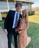 Layered Spaghetti Straps Long Prom Dress Party Dress HZ1023