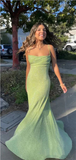 Spaghetti Straps Sparkly Long Prom Dresses Mermaid Prom Dress HZ1023