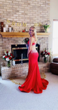 Beaded Spaghetti Straps Long Prom Dress with Split HZ1023