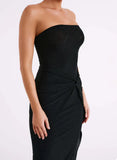 Black shiny stylish elegant off-shoulder sequined long slim fit floor-length ball gown evening dress party dress HZ1023