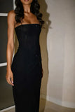 Black shiny stylish elegant off-shoulder sequined long slim fit floor-length ball gown evening dress party dress HZ1023