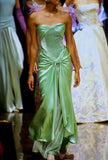 Green vintage fashion elegant sweetheart neckline long mermaid satin prom dress evening gown party dress HZ1023