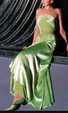 Green vintage fashion elegant sweetheart neckline long mermaid satin prom dress evening gown party dress HZ1023