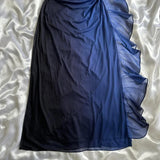 Dark blue shiny elegant exquisite beaded strap long chiffon ball gown, evening dress, party dress, graduation dress HZ1023