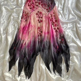 Pink Gradient Gorgeous Lightweight Exquisite Beaded Spaghetti Strap Long Chiffon Ball Gown Evening Gown Party Dress HZ1023