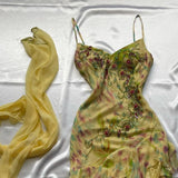 Yellow fashion elegant exquisite beaded spaghetti strap tulle long ruffled lace ball gown evening dress party dress prom dress HZ1023