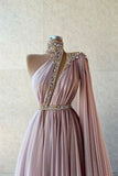 Pink gorgeous shiny beaded long tulle sexy elegant floor-length ball gown evening dress HZ1023