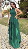 Green Elegant Fashion Suspender Long Satin Prom Dress Evening Dress Wedding Mother Dress Party Dress HZ1023