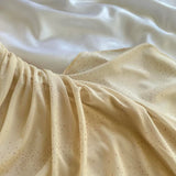 Cream yellow shiny elegant exquisite beaded straps long chiffon ball gown, evening dress, party dress, graduation dress HZ1023