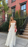 Ivory Tulle Spaghetti Strap Elegant Long Evening Gown Party Dress HZ1023