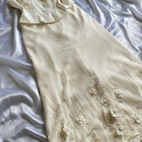 Ivory Luxury Gorgeous Fashion Exquisite flowers Beading Long Chiffon Elegant Ball Gown Evening Dress Party Dress HZ1023