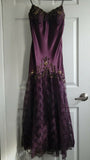 Purple Gorgeous Exquisite Applique Beading Spaghetti Strap Long Lace Ball Gown Evening Dress HZ1023