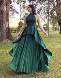 Green Elegant Fashion Suspender Long Satin Prom Dress Evening Dress Wedding Mother Dress Party Dress HZ1023