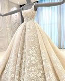Ivory gorgeous elegant exquisite lace A-line long ball gown evening dress wedding dress HZ1023