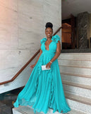 Green Fashion Chiffon Long Elegant Ball Gown Evening Dress Party Dress HZ1023