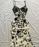 Ivory Elegant Exquisite Beaded Floral Long Lace Ball Gown Evening Dress Party Dress HZ1023