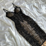 Black Brown Shiny Exquisite Elegant Beaded Lace Long Corset Ball Gown,Evening Dress,Party Dress HZ1023