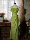 Yellow/Green/Burgundy Shiny Elegant Delicate Floral Backless Long Ball Dress Evening Dress Birthday Party Dress HZ1023