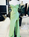 Pink/green/blue Gorgeous Shiny Exquisite Beaded Long Slit Elegant Sexy Ball Gown Evening Dress Party Dress HZ1023
