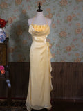 Yellow/Green/Burgundy Shiny Elegant Delicate Floral Backless Long Ball Dress Evening Dress Birthday Party Dress HZ1023