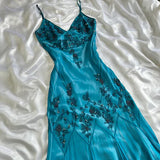 Blue fashion elegant delicate beading spaghetti straps long chiffon elegant ball gown evening dress party dress HZ1023
