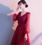 Cute tulle lace long prom dress A line evening gown HZ1023