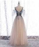 A line tulle lace long prom dress evening dress HZ1023