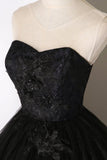 Black Delicate Lace Floral A-Line Long Tulle Ball Gown Evening Dress HZ1023