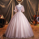 Cute tulle lace long ball gown dress formal dress HZ1023