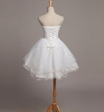 White/Red/Blue Sweet Cute Tulle Lace Short Prom Dress Homecoming Dress HZ1023