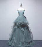 A line tulle lace long ball gown dress formal dress HZ1023