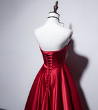 Simple satin long prom dress A line evening dress HZ1023