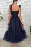 Blue tulle short prom dress blue homecoming dress HZ1023
