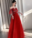 A line tulle sequins long prom dress HZ1023