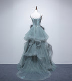 A line tulle lace long ball gown dress formal dress HZ1023