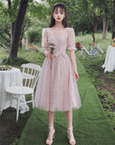 Cute tulle short prom dress party dress HZ1023