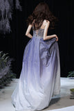 Stylish v neck lace long prom dress evening dress HZ1023