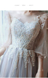 Cute tulle lace long prom dress evening dress HZ1023