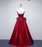 Simple satin long prom dress A line evening dress HZ1023