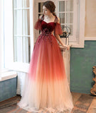 Stylish velvet tulle long prom dress evening dress HZ1023