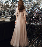 Elegant tulle beads long prom dress evening dress HZ1023