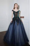 Shiny sequins long prom dress A line evening dress HZ1023