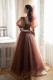 Cute tulle A line prom dress cute evening dress HZ1023