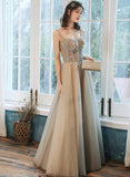 Lovely tulle lace long prom dress evening dress HZ1023