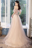 Stylish tulle sequins long prom dress evening dress HZ1023