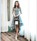 Blue lace homecoming dress bridesmaid dress HZ1023