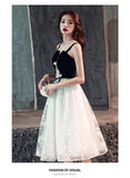 Black and white short prom dress homecoming dress HZ1023