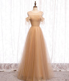 High quality A line tulle long prom dress bridesmaid dress HZ1023