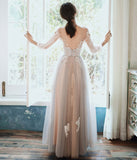 Cute tulle lace long prom dress evening dress HZ1023